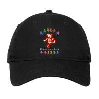 Grateful Life Dancing Skeleton Bear - Red Adjustable Cap | Artistshot