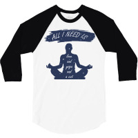 All I Need Is Love And Yoga And A Cat 3/4 Sleeve Shirt | Artistshot