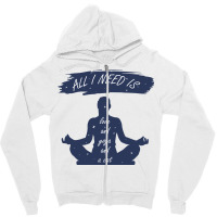 All I Need Is Love And Yoga And A Cat Zipper Hoodie | Artistshot