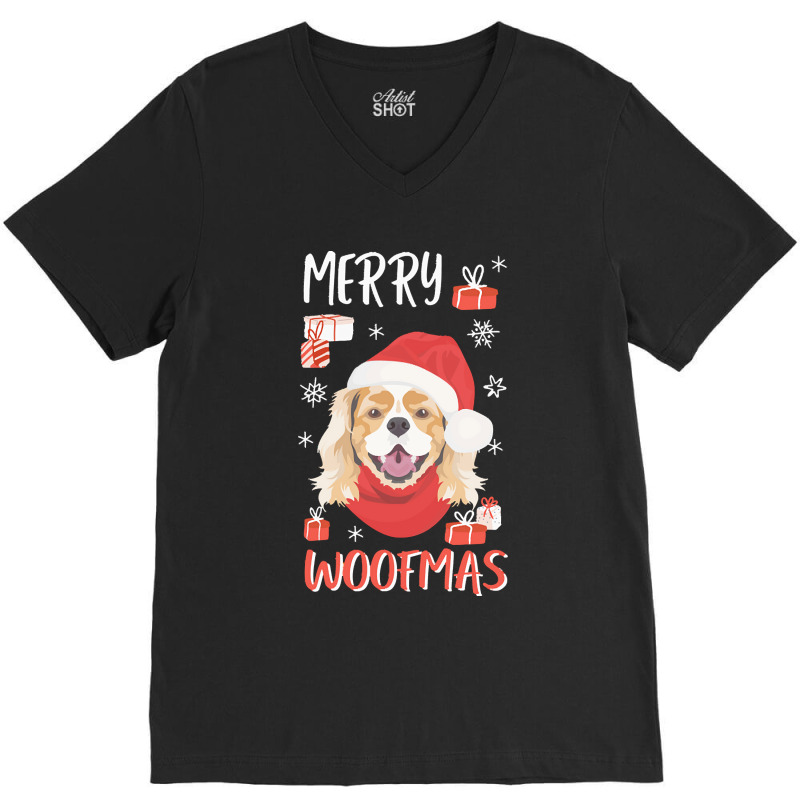 Cavalier King Charles Spaniel Cavalier King Charles Spaniel Christmas V-neck Tee | Artistshot