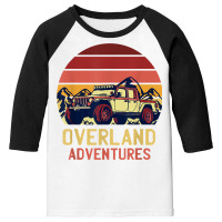 Overland Adventures Camping Offroad Mountain Sunset Graphic T Shirt Youth 3/4 Sleeve | Artistshot