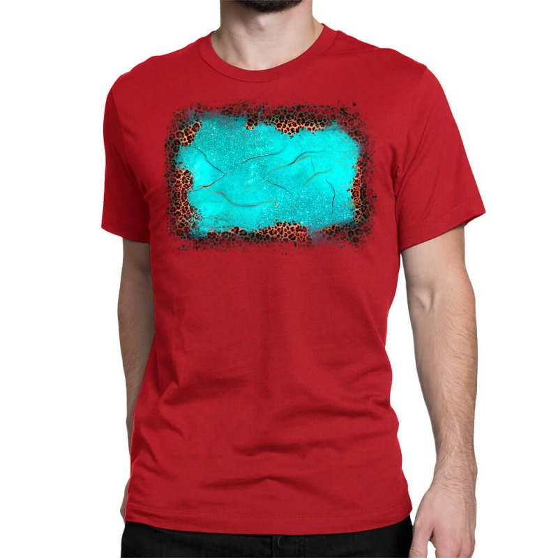 Gemstone Turquoise Leopard Background Classic T-shirt | Artistshot