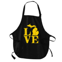 Love Michigan Vintage Mi Wolverine State Pride T Shirt Medium-length Apron | Artistshot