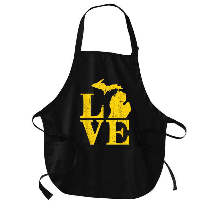 Love Michigan Vintage Mi Wolverine State Pride T Shirt Medium-length Apron | Artistshot