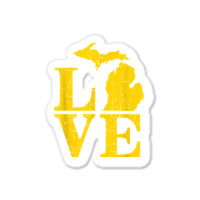 Love Michigan Vintage Mi Wolverine State Pride T Shirt Sticker | Artistshot