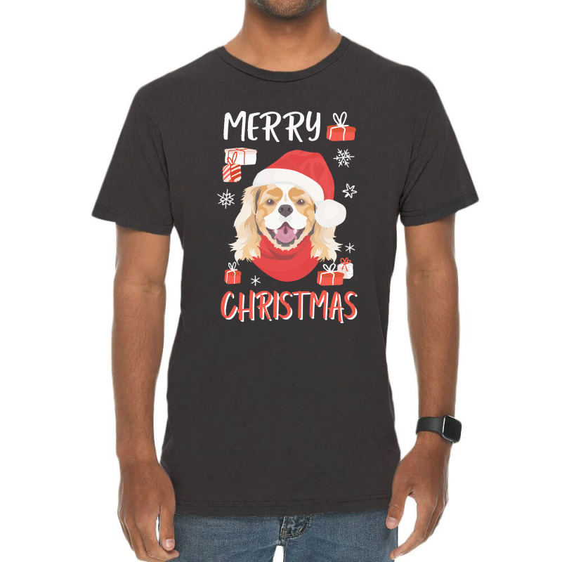 Cavalier King Charles Spaniel Xmas Vintage T-shirt | Artistshot