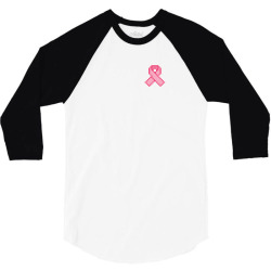 Pixeled Pink Ribbon 3/4 Sleeve Shirt | Artistshot