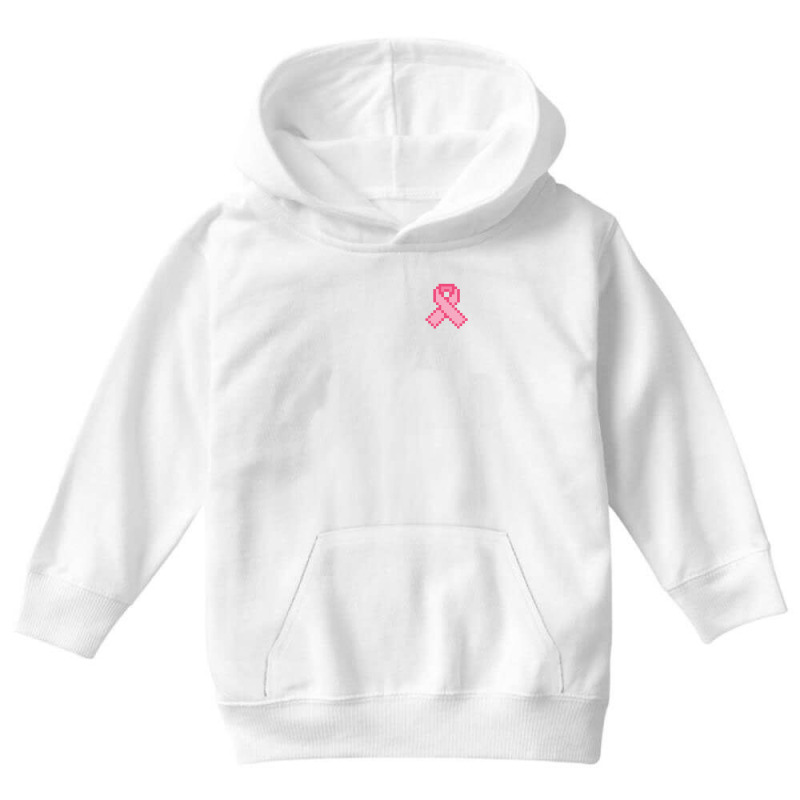 Pixeled Pink Ribbon Youth Hoodie by tshiart | Artistshot