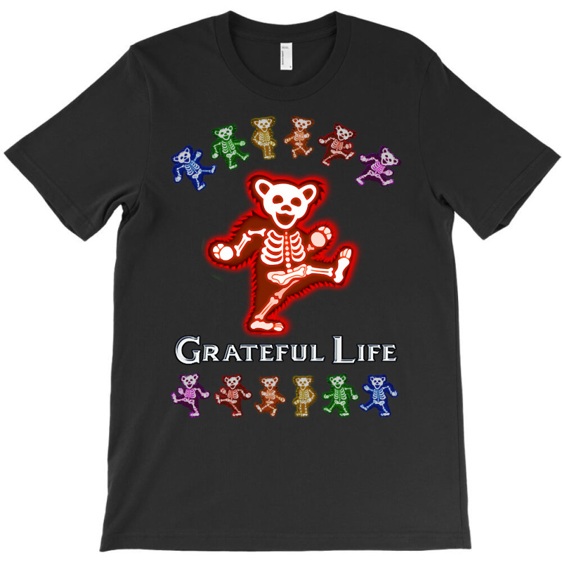 Grateful Life Dancing Skeleton Bear - Red T-shirt | Artistshot