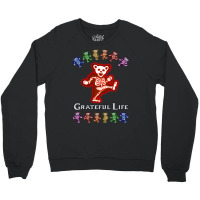 Grateful Life Dancing Skeleton Bear - Red Crewneck Sweatshirt | Artistshot