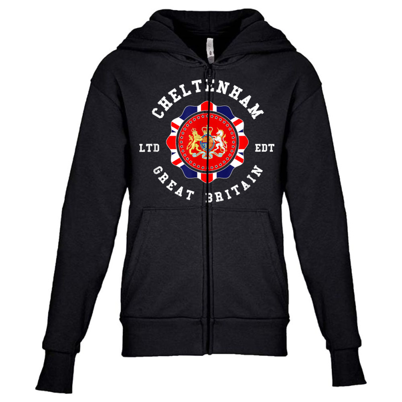 Cheltenham Great Britain British Pride Vintage Youth Zipper Hoodie | Artistshot