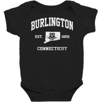 Burlington Connecticut Ct Vintage State Athletic Style T Shirt Baby Bodysuit | Artistshot