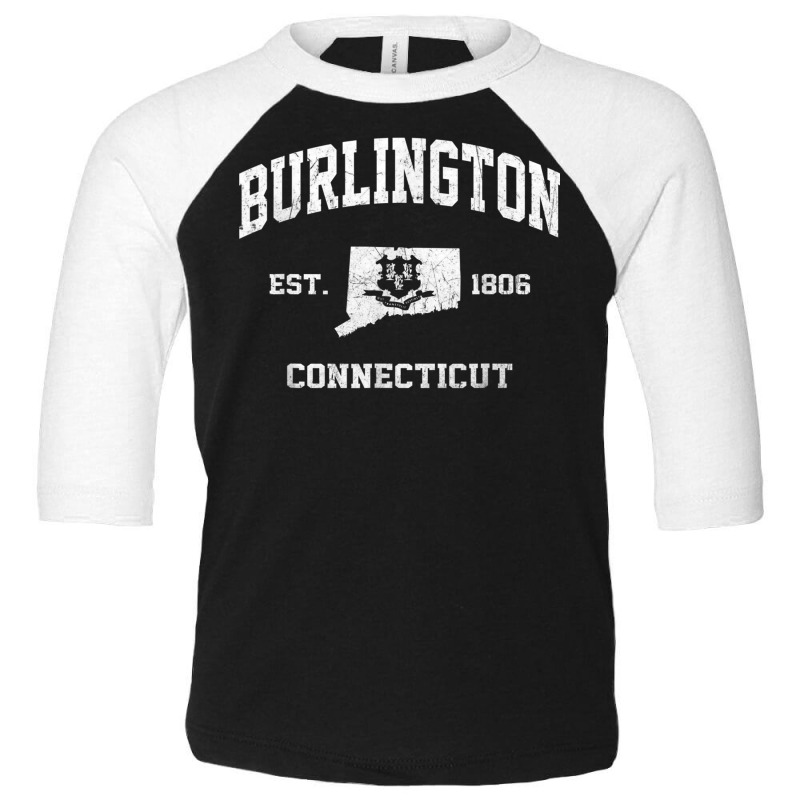 Burlington Connecticut Ct Vintage State Athletic Style T Shirt Toddler 3/4 Sleeve Tee | Artistshot