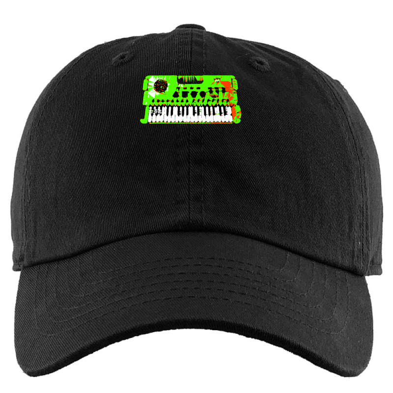 Retro Green Keyboard Synthesiser - Glitchy Mix Kids Cap | Artistshot