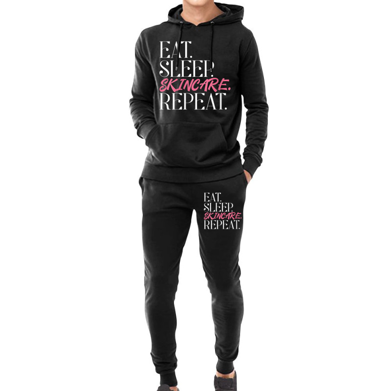 Womens Eat Sleep Skincare Repeat Skin Esthetician Skincare V Neck T Sh Hoodie & Jogger Set | Artistshot