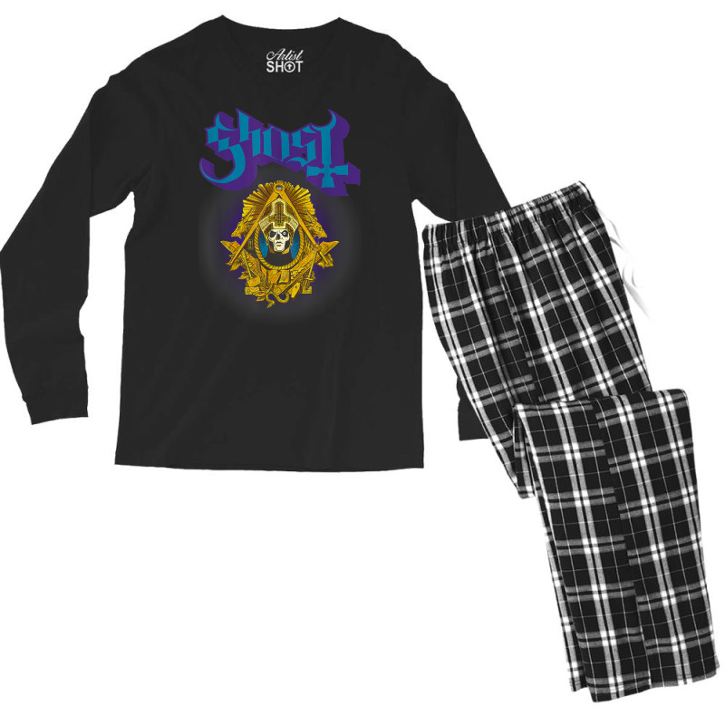 Ghost   Swear Right Now T Shirt Men's Long Sleeve Pajama Set | Artistshot