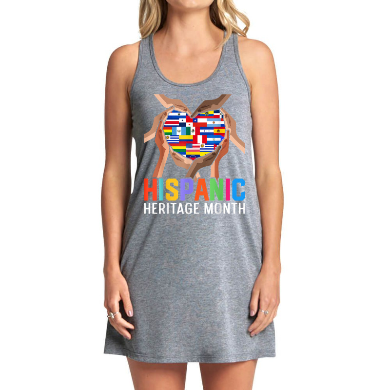 Latin Countries Hands Heart Flags Hispanic Heritage Month T Shirt Tank Dress by cm-arts | Artistshot