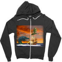 Clipper Ship Under Attack Zipper Hoodie | Artistshot