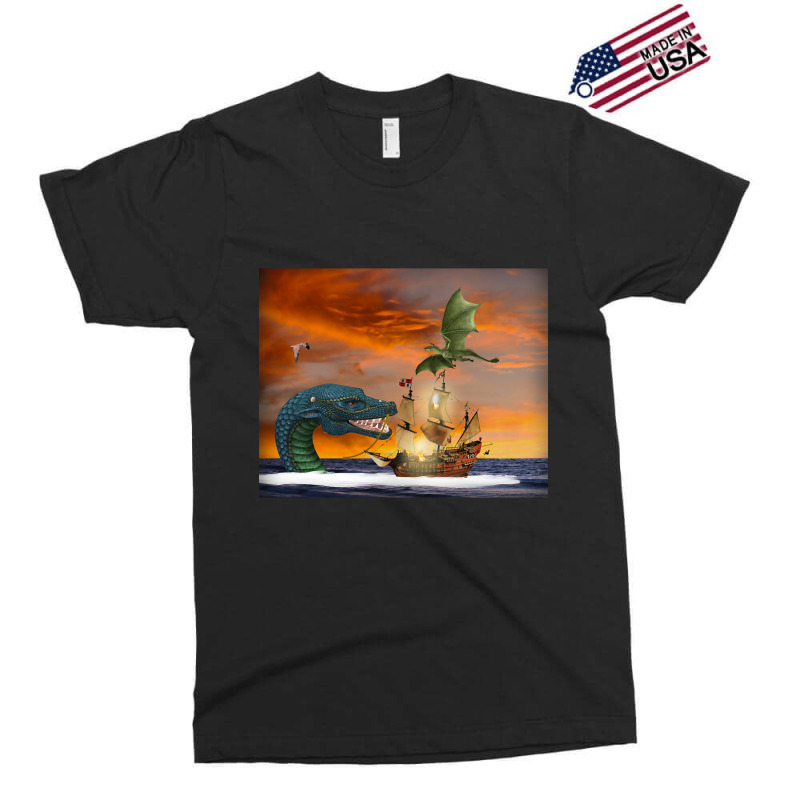 Clipper Ship Under Attack Exclusive T-shirt by Kenlofu52 | Artistshot