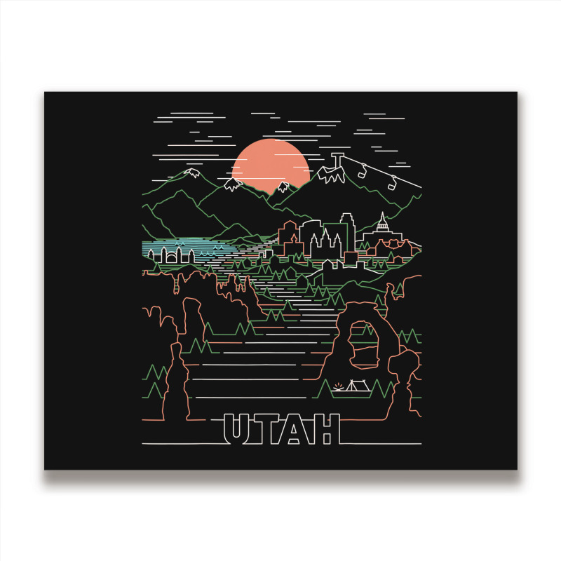 Utah Art  Salt Lake City Ut, Delicate Arch, Bryce, And Zion Metal Print Horizontal | Artistshot