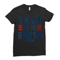 Womens Top Gun Talk To Me Goose Bold Text Stack V-neck Ladies Fitted T-shirt | Artistshot