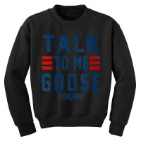 Womens Top Gun Talk To Me Goose Bold Text Stack V-neck Youth Sweatshirt | Artistshot