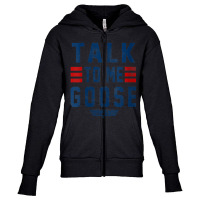 Womens Top Gun Talk To Me Goose Bold Text Stack V-neck Youth Zipper Hoodie | Artistshot