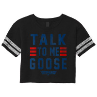 Womens Top Gun Talk To Me Goose Bold Text Stack V-neck Scorecard Crop Tee | Artistshot