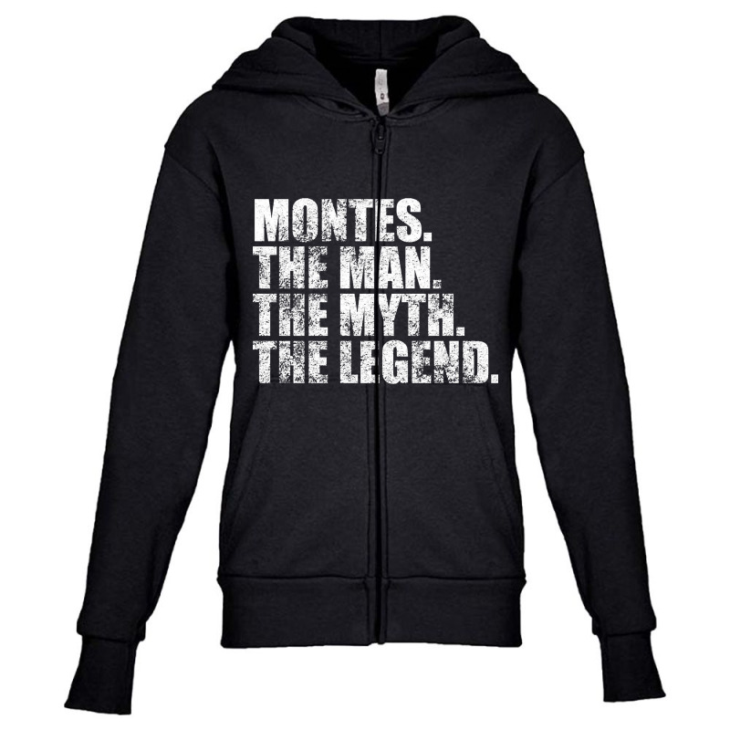 Montes Legend Montes Family Name Montes Last Name Montes Surname Monte Youth Zipper Hoodie | Artistshot