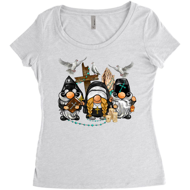 Pastor Nun Religious Gnome Women's Triblend Scoop T-shirt by BarkalooDesign | Artistshot