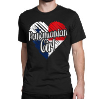 Womens Panama For Girl Panamanian Heart Flag For Women Panameña V Nec Classic T-shirt | Artistshot