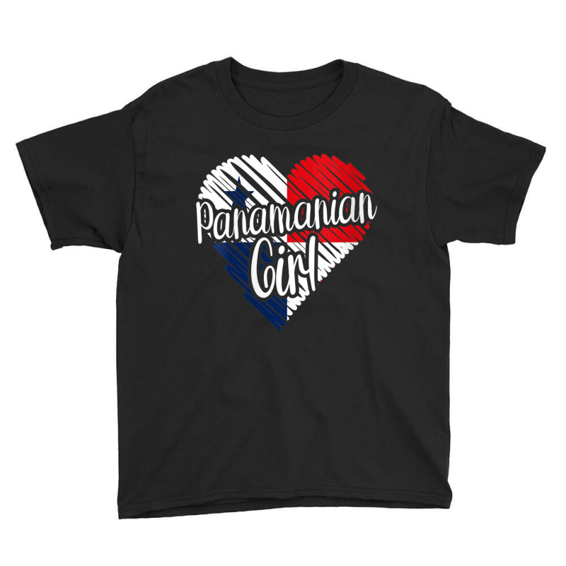 Womens Panama For Girl Panamanian Heart Flag For Women Panameña V Nec Youth Tee by cm-arts | Artistshot