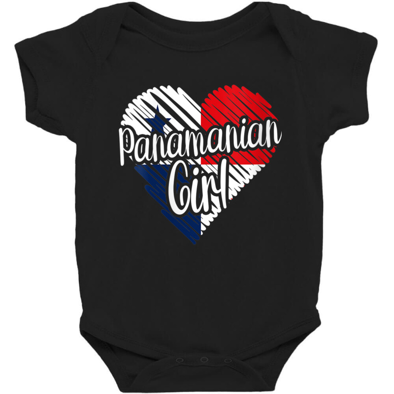 Womens Panama For Girl Panamanian Heart Flag For Women Panameña V Nec Baby Bodysuit by cm-arts | Artistshot