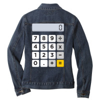 Calculator Halloween Costume Pretend I'm A Calculator Long Sleeve T Sh Ladies Denim Jacket | Artistshot