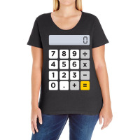 Calculator Halloween Costume Pretend I'm A Calculator Long Sleeve T Sh Ladies Curvy T-shirt | Artistshot