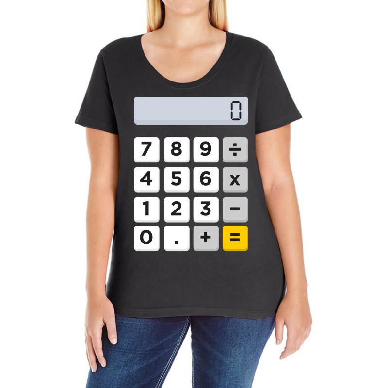 Calculator Halloween Costume Pretend I'm A Calculator Long Sleeve T Sh Ladies Curvy T-Shirt by cm-arts | Artistshot