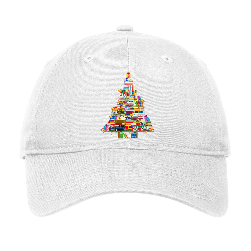 Christmas Library Tree Lights For Librarian And Book Lover Long Sleeve Adjustable Cap by cm-arts | Artistshot