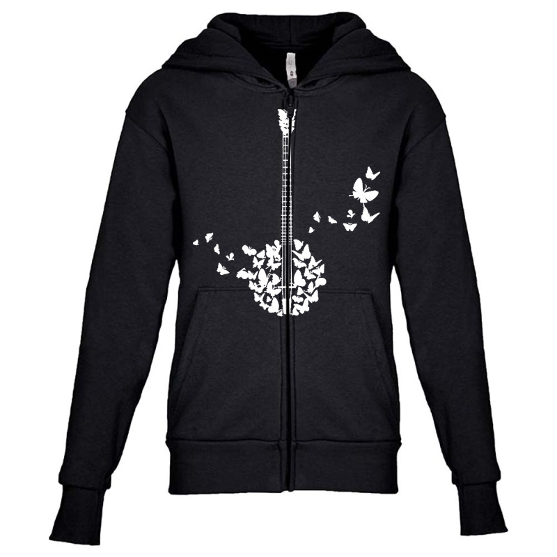 Banjo Instrument T  Shirt A Banjo Instrument With Beautiful Butterflie Youth Zipper Hoodie by delmer | Artistshot