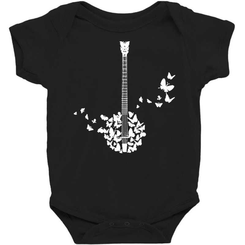 Banjo Instrument T  Shirt A Banjo Instrument With Beautiful Butterflie Baby Bodysuit by delmer | Artistshot