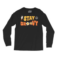 Stay Groovy Wavy Hippie Boho Retro Positive And Peace T Shirt Long Sleeve Shirts | Artistshot