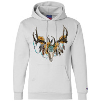 Boho Deer Skull Sunflowers And Gemstone Champion Hoodie | Artistshot