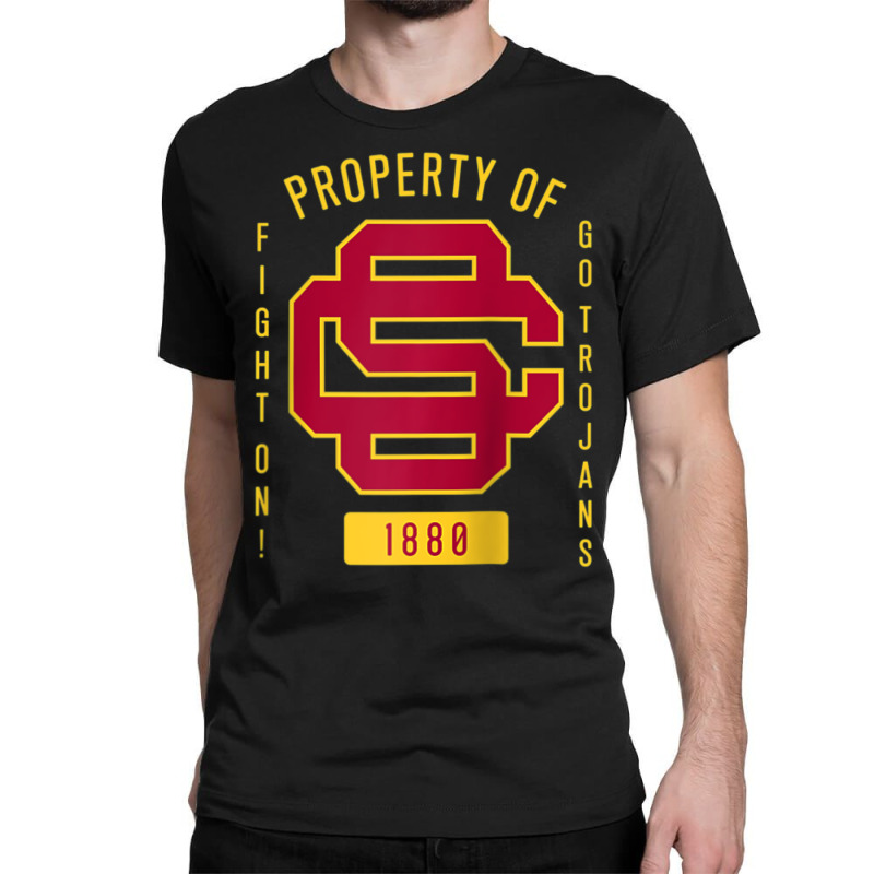 Usc Fight On! Sc Interlock Go Trojans Gold Cardinal Fill Classic T-shirt by Kandurip541 | Artistshot