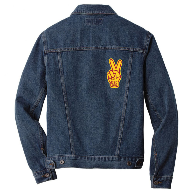 Usc Fight On! V Hand 1880 Men Denim Jacket by Kandurip541 | Artistshot