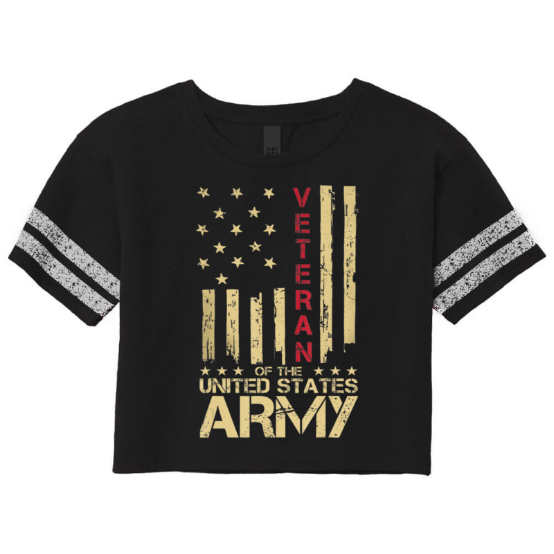 Patriotic U.s Army Veteran Red Line American Flag Vintage Scorecard Crop Tee by cm-arts | Artistshot