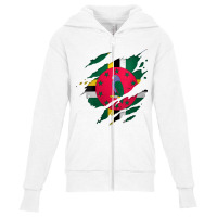 Womens Proud Dominican Shirts  Torn Ripped Dominica Flag V Neck T Shir Youth Zipper Hoodie | Artistshot