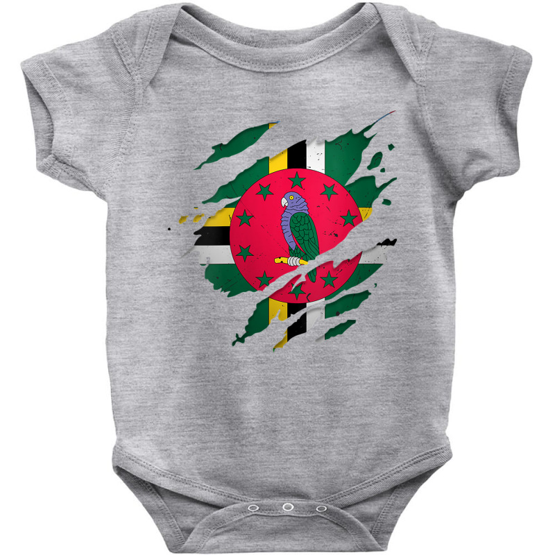 Womens Proud Dominican Shirts  Torn Ripped Dominica Flag V Neck T Shir Baby Bodysuit by cm-arts | Artistshot