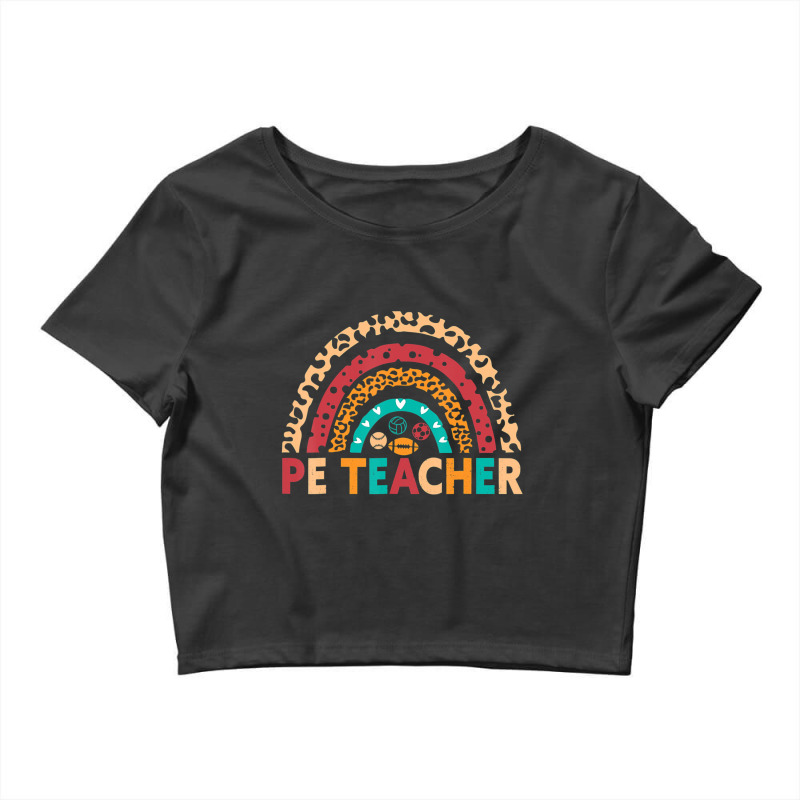 Pe Teacher Vintage Rainbow Physical Education Teacher Crop Top by cm-arts | Artistshot