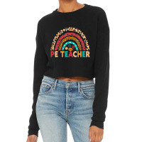 Pe Teacher Vintage Rainbow Physical Education Teacher Cropped Sweater | Artistshot