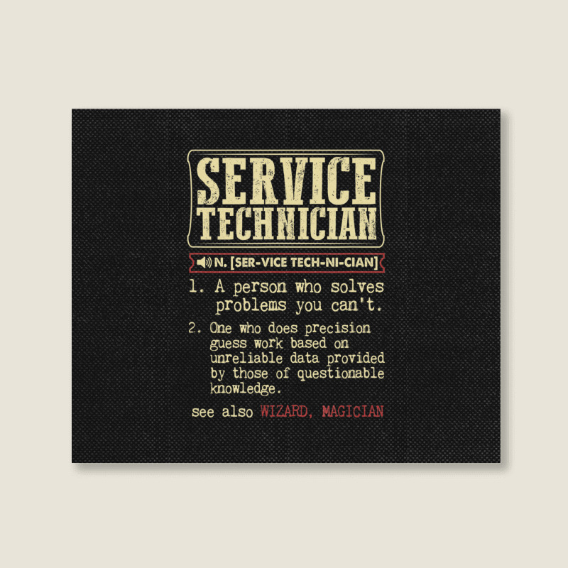 Service Technician Dictionary Term Landscape Canvas Print | Artistshot