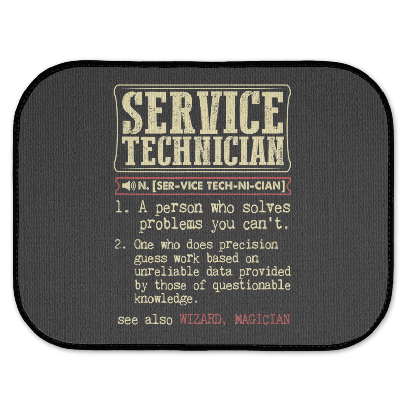 Service Technician Dictionary Term Rear Car Mat | Artistshot